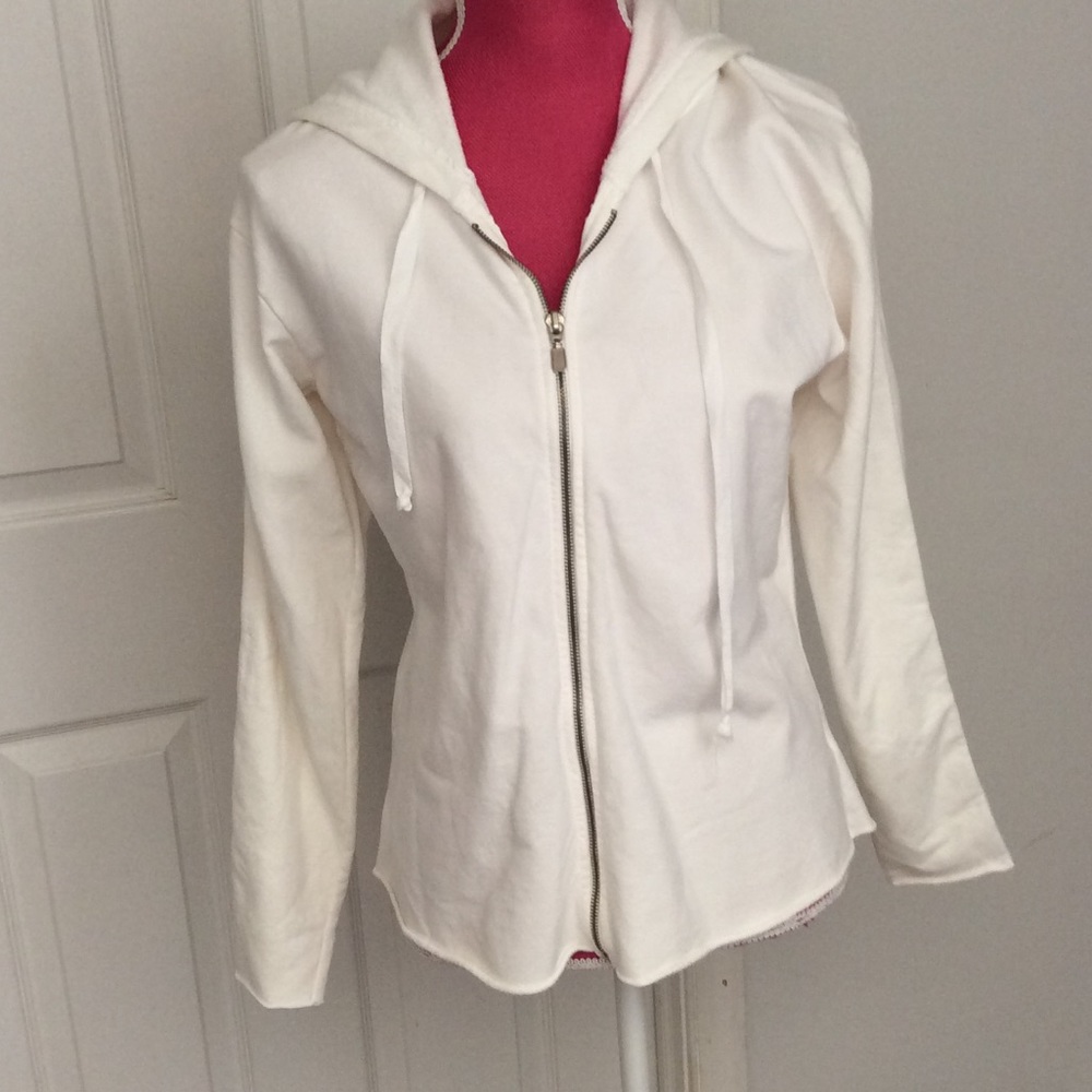 HANK year round white zip up hoodie